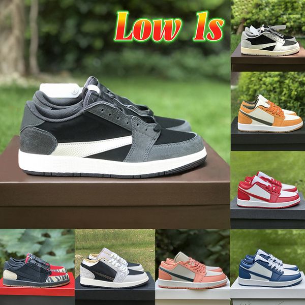 

low 1 1s mens basketball shoes og ts black phantom light grey sole fly shadow toe cardinal red madder root beaded coconut milk men women spo