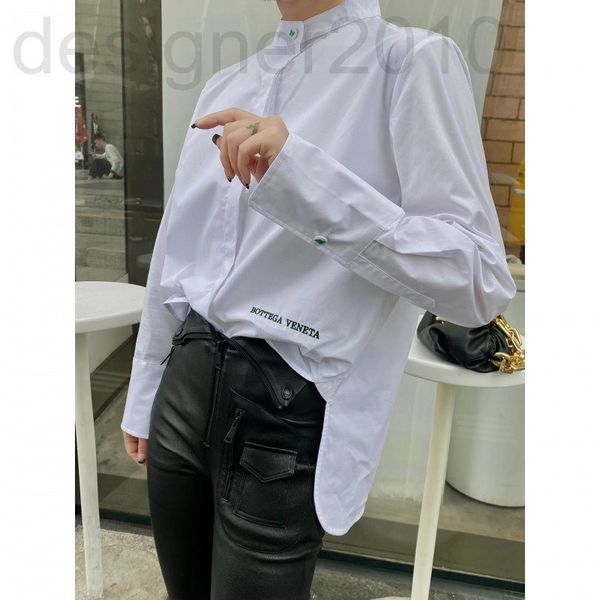 

women's polos designer chaopai 22 early spring new small stand collar letter printing multiple wearing methods bottoming out blouse wom, White