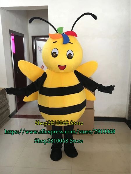 Mascote boneca traje quente vendendo amarelo grande abelha mascote traje dos desenhos animados terno adulto festa de aniversário feriado presente 1094