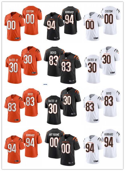 

mens womens youth cincinnati''bengals''30 jessie bates iii 94 sam hubbard 83 tyler boyd black orange custom football jer