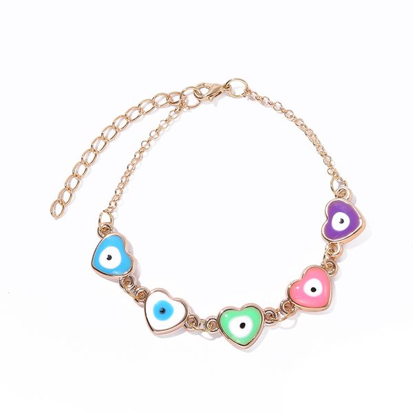

new contrasting color devil's eye anklet evil love eye bracelet wholesale, Golden;silver