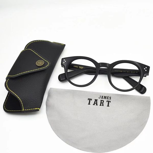 James Tart 305 Optik Gözlük Unisex Retro Tarzı Anti-Mavi Işık Lens Plaka Kutusu ile Tam Çerçeve Yuvarlak