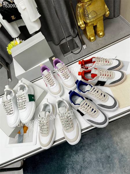 

2022 mens women luxurys designers shoes white printed calf leather casual shoe trainers pink blue runner rx220417, Black