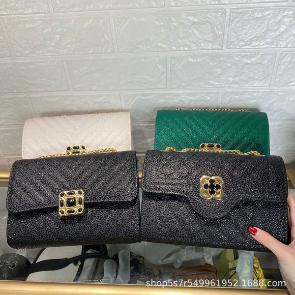 

agate square lock snake bone chain v grid rich bag envelope pearl caviar underarm slung shoulder bag