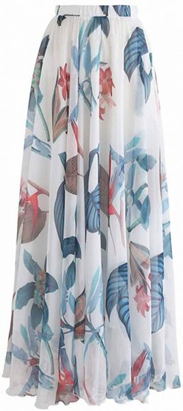 

women's floral watercolor flower maxi floral chiffon slip skirt 23h4#, Black