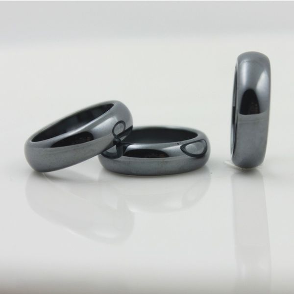 

magnetic hematite rings fashion magnetic 6mm width cambered surface hematite rings 3a quality, Silver