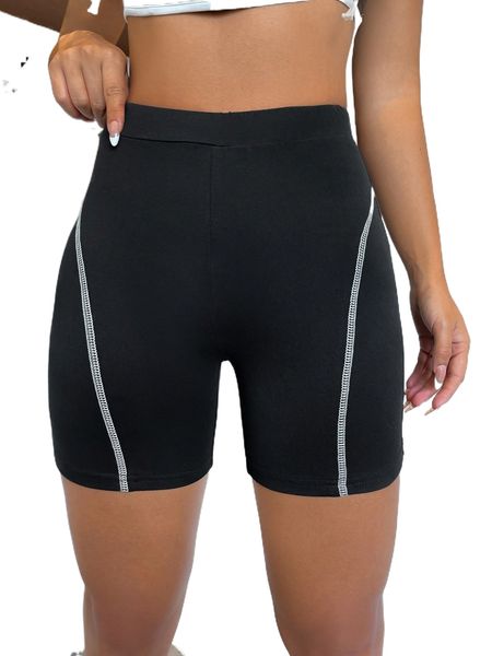 

high waist stitching biker shorts m5iq#, White;black