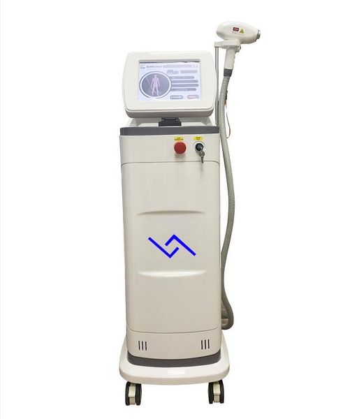 

3 wavelength permanent 808nm diode laser hair removal machine fast effect painless with strong cooling system suit for all kinds of skin, Black