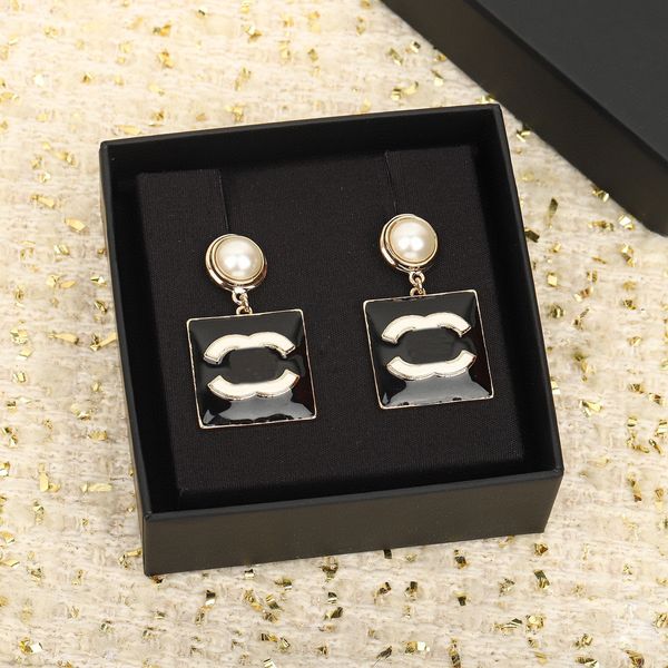 

2022 charm drop earring with nature shell beads and black color design for women wedding jewelry gift necklace have stamp ps4086, Golden