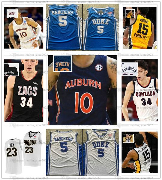 

2022 draft pick basketball 10 jabari smith jerseys 34 chet holmgren 5 paolo banchero 23 jaden ivey 15 ke. keegan murray ncaa college men wom, Black;red
