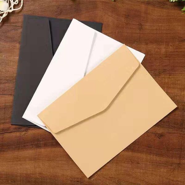 Embrulho de presente 50/100pcs clássico kraft em branco preto mini papel de janela de papel envelopes de casamento envelope envelopegift