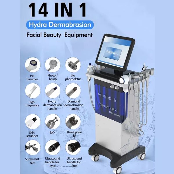 14-in-1-Hydro-Dermabrasion, Gesichtsschönheitsausrüstung, Gesichtsreiniger, Mitesserentfernung, Akne-Behandlung, Hydrofacial-Gerät, Mikrodermabrasion