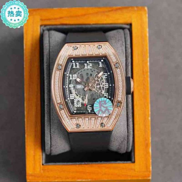 

watches wristwatch designer business wine barrel full diamond richa watch fully automatic mechanical milles fashion trend luminous leisure, Slivery;brown