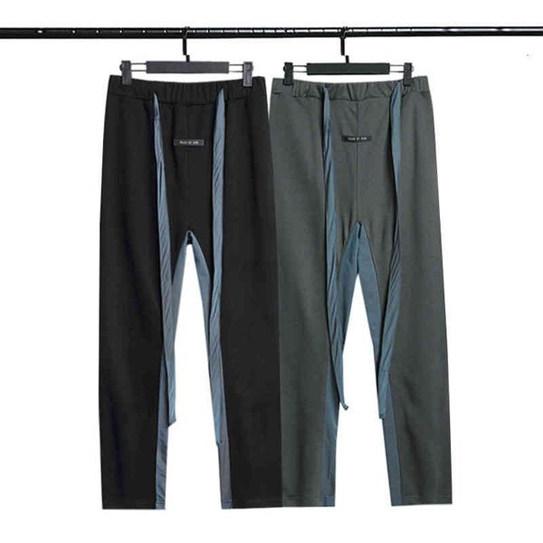 

men's shorts spring and autumn fog warrior ribbon color matching terry casual pants for men women, White;black