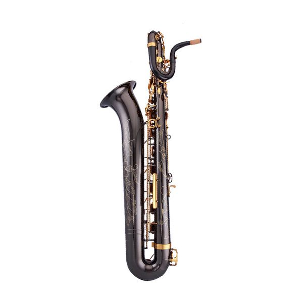 

quality baritone e flat saxophone new arrival brass black nickel plated sax musical instruments with mouthpiece case