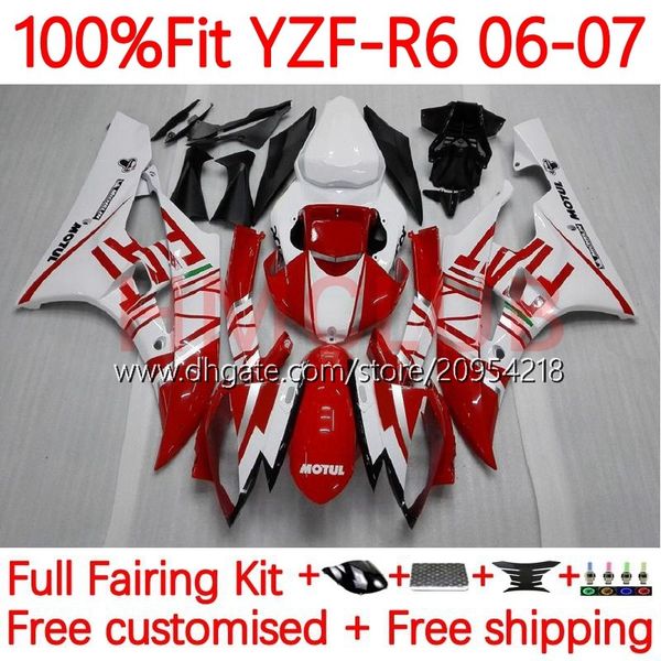 100 % passende OEM-Karosserie für Yamaha Moto YZF-R6 YZF600 YZF R 6 600 CC 2006–2007. Karosserie 26Nr