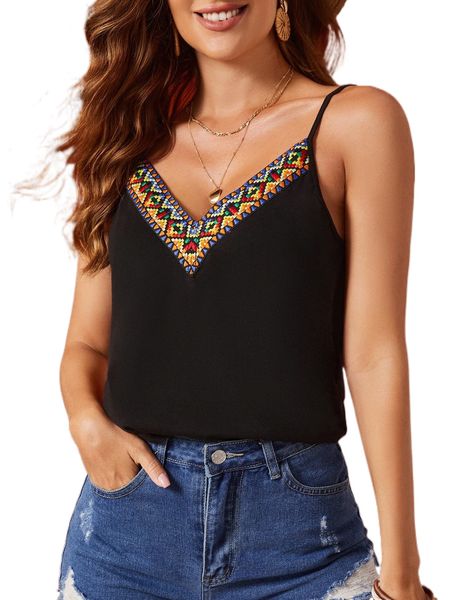 

contrast geo tape cami h7ee#, White