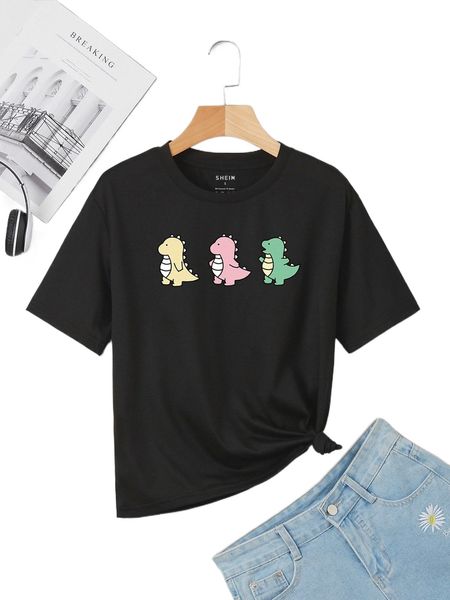 

dinosaur print tee t9js#, White