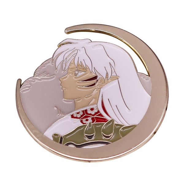 

anime inuyasha hard enamel pins collect moon metal cartoon brooch backpack collar lapel badges fashion jewelry gifts, Blue