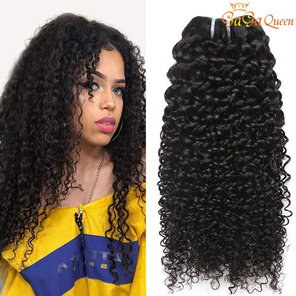 

malaysian curly virgin hair 3 bundles kinky curly human hair extensions, Black