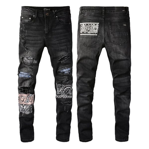 

22ss mens designer jeans fashion distressed ripped biker slim fit motorcycle denim for men s fashion jean mans pants pour hommes, Blue