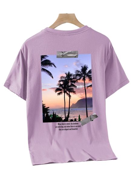 

men sea & coconut tree print tee e0wy#, White;black