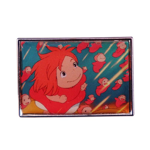 

goldfish on the cliff kiboniu brooch ghibli studio hayao miyazaki animation film lover gift, Blue