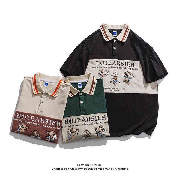 

jiuchuang polo shirt -- beautiful fashion vermilion mesh polo couple lapel golf loose short sleeve t-shirt men, White;black