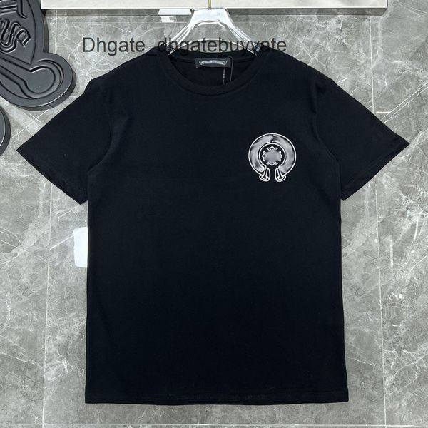 

summer mens luxury t shirts ch brand fashion men tees horseshoe cross designer tshirts loose women shirt classic man hip hop sweater sanskr, White;black