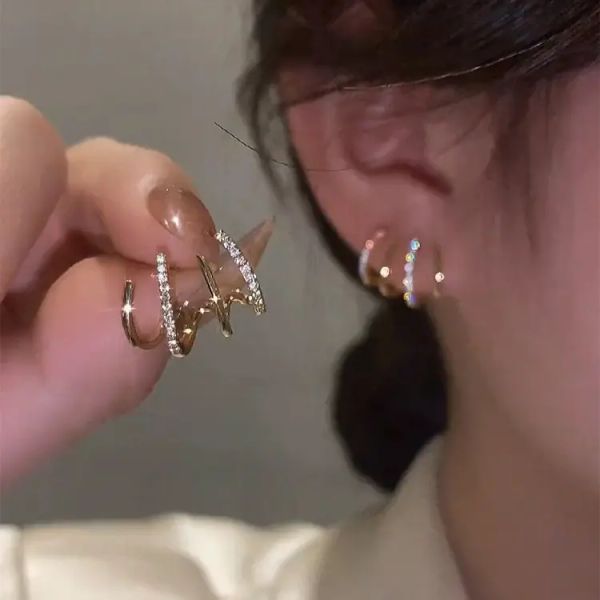 

earrings light luxury clip-on screw back earrings, Silver