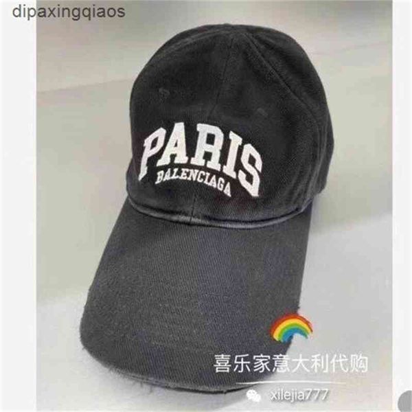 

balencaigass ball caps designer ball letter high version b paris 2022 new made old polished soft embroidered duck tongue han fan er couple t, Blue;gray