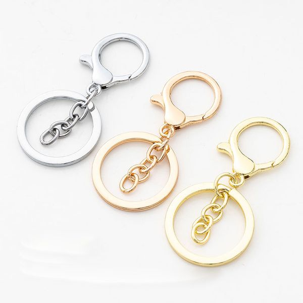 

10pcs/lot metal key chain 5 styles diy handmade accessories round split keychain keyrings wholesale bag parts accessories bulk, Black