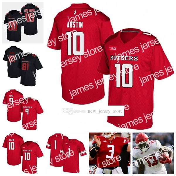 

2022 ncaa custom rutgers scarlet college knights football jerseys stitched zach venesky johnny langan austin albericci mclane carter jersey, Black