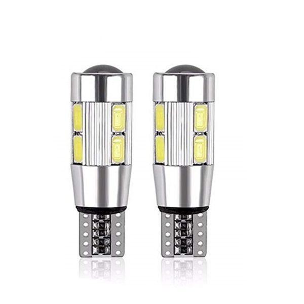 

new 4pcs car 5w5 led bulb t10 w5w led signal light canbus 12v 6000k auto claerance wedge side reverse lamps 5630 6smd blue no error