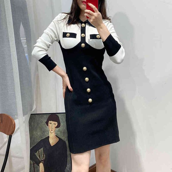 

casual dresses style small fragrance dress feminine temperament thin long sleeve light luxurious knitted skirt fashionable celebrity hip wra, Black;gray