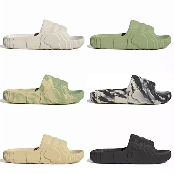

adilette designer slippers slides fashion women mens beach shoes black grey onyx magic lime desert sand platform slippers outdoor walking sa