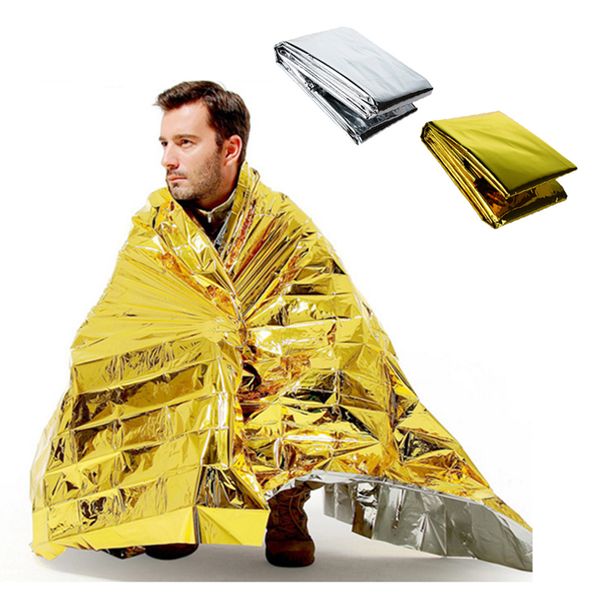 210 * 130 CM Coperte termiche portatili Favore di partito Impermeabile Emergenza Foil Termico Primo soccorso Salvataggio Coperta salvavita Strumenti di sopravvivenza all'aperto