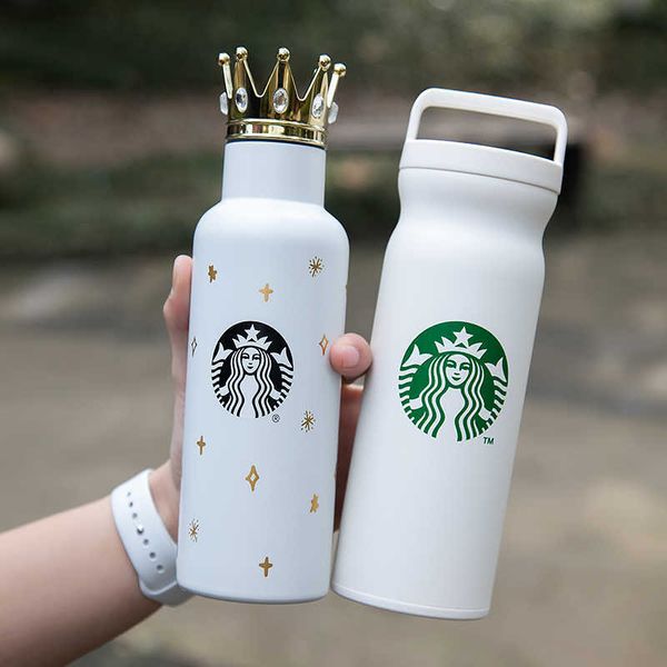 

starbucks 2021 valentine's day crown cup with tea drain stainless steel insulated cup men's and women's outdoor portable wate
