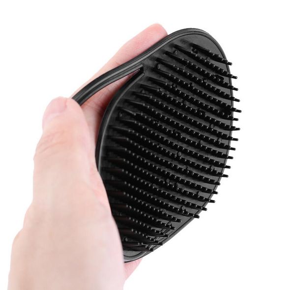 

men hair comb brush pocket travel portable beard mustache palm hair styling tools scalp massage black shampoo, Silver