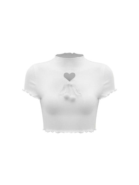 

mod pom-pom cutout lettuce trim tee w0wb#, White