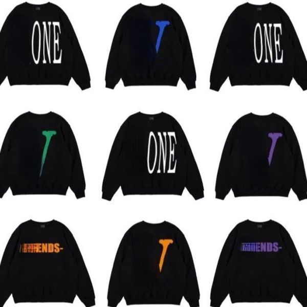 

22ss mens sweater designer hoodie big v print sweatshirt men women long sleeve tshirt loose oversize hip hop sweater casual street plus size, Black