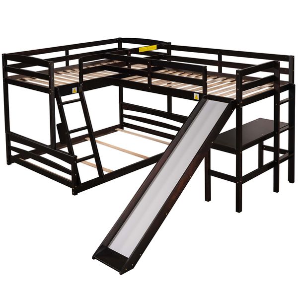 

2022 bedroom furniture twin over full bunk bed with twin size loft b full-length guardrail black