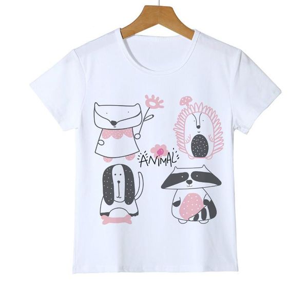 Camisetas de camisetas infantil camiseta /cachorro /guaxinim /hedgehog imprimir camiseta casual menina verão tees de bebê estas de adolescentes tes texts teets-shirtsts