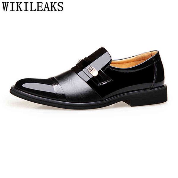

dres shoe formal shoe men classic lacquer for hairdresser office elegant luxury brand chausure homme ayakkabi 220723, Black