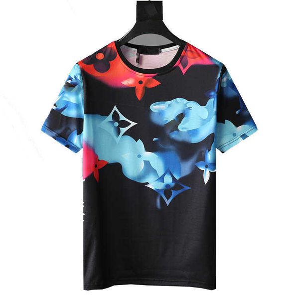 

designer t-shirt print pattern men's t-shirts large size loose fashion personality 2022 men's design shirts women's short m-3, White;black