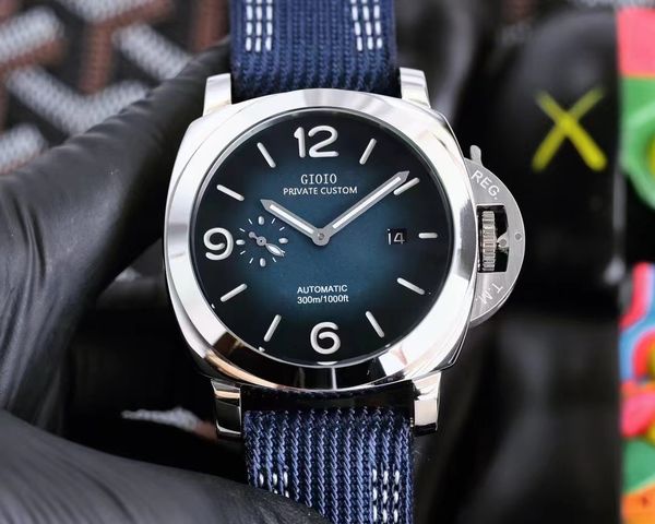 

mens mechanical automatic watch blue blue leather luminous, Slivery;brown