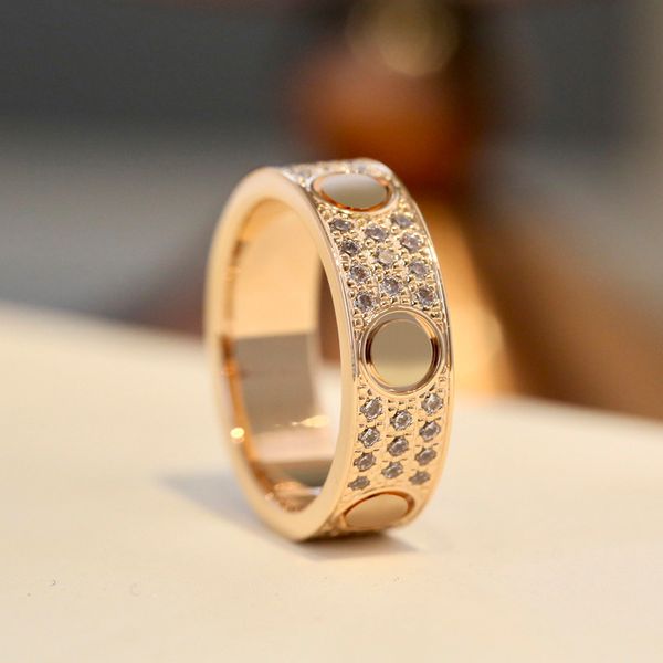 

ice out diamond rings for man wed ring for woman carti ring set anello di lusso anillos hombre luxe bague femme bagues femme designer jewelr, Golden;silver