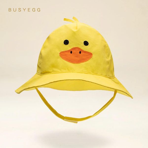 

summer cartoon yellow duck baby girls boys caps bonnet adjustable beach accessories kids sun hat panama children cap casquette