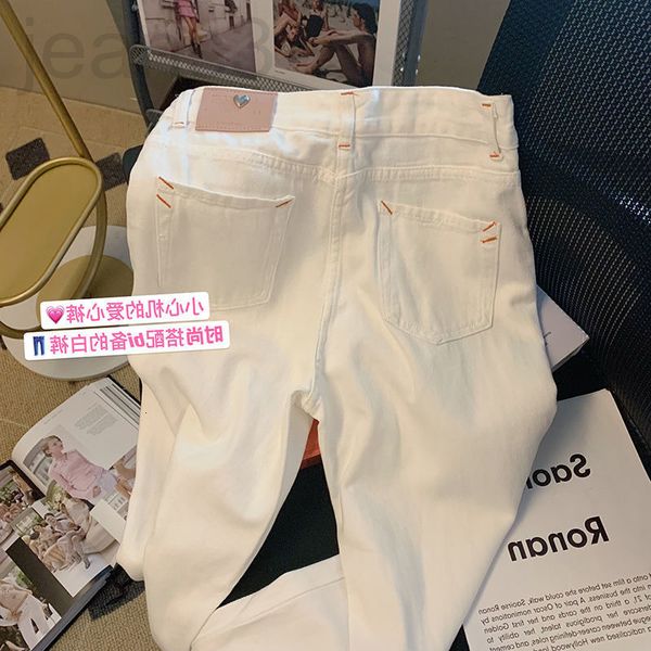 

women's jeans designer white high waist jeans women's ins straight tube 2022 summer new loose and thin broad leg casual pants icfb, Blue