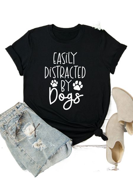 

plus slogan print round neck tee j3ja#, Black